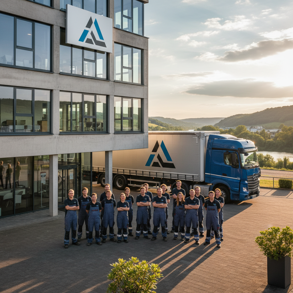 Team der Markus 3 GmbH vor dem Firmengebäude in Eberbach